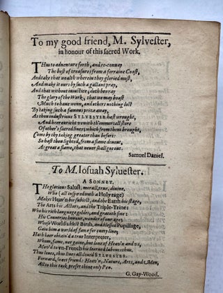 Du Bartas His Deuine Weekes and Workes Translated by Joshua Syluester, Now fourthly corr: & augm