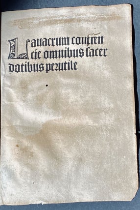 Item #814 Lavacrum conciencie [sic] omnibus sacerdotibus perutile. Jacobus de Gruytrode Gruytrode