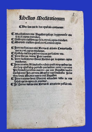 Item #866 Medtationes divi Augustini episcopi Hyppoensis Soliloquia eivsden Manuale eidsdem...