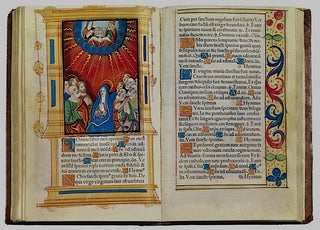 Hore diuine virginis Marie secundum vsum Romanum cum alijs multis folio sequenti notatis vna cum figuris Apocalipsis & destructio Hierusalem & multis figuris, Biblie insertis.