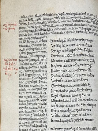 Horatius Flaccus, Quintus: Opera. Comm: (Pseudo-) Acron & Pomponius Porphyrio. Ed: Ludovicus de Strazarolis and Raphael Regius
